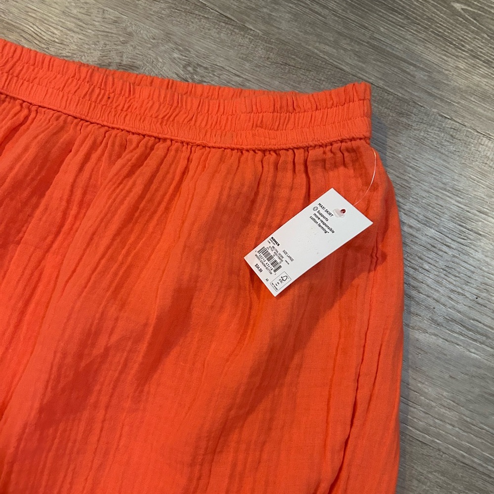 Sonoma tiered Orange Maxi Skirt - Lightweight Women's Skirt size large NWT - Picture 2 of 4